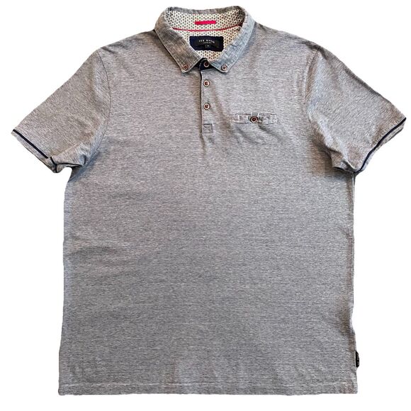 Ted Baker London Mens Golf Printed Collar Short Sleeve Polo Shirt-7 - Picture 1 of 12